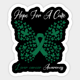 Hope For A Cure Butterfly Gift 3 Liver cancer Sticker